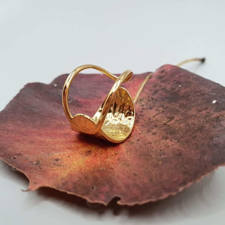 Inel deschis minimalist Half Way Gold