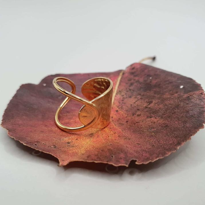 Inel deschis minimalist Half Way Gold