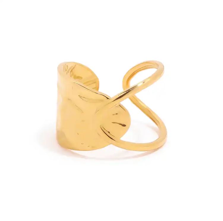 Inel deschis minimalist Half Way Gold