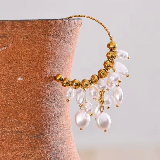 Cercei mari cu perle Riviera